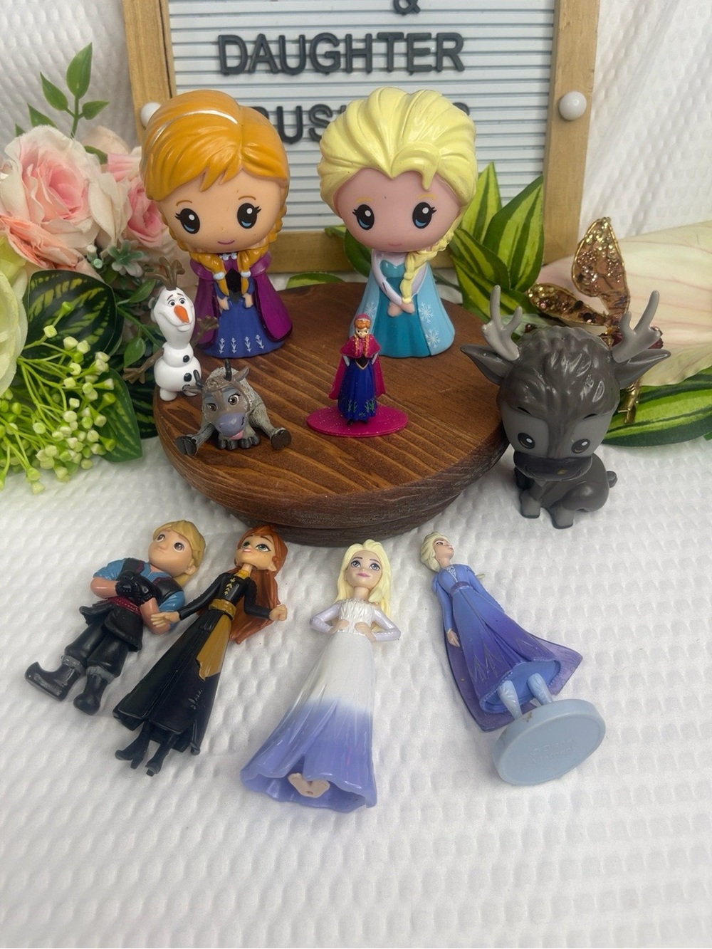 Disney Frozen Figure Lot Anna Elsa Olaf Sven Kristoff Toys Mixed Brands